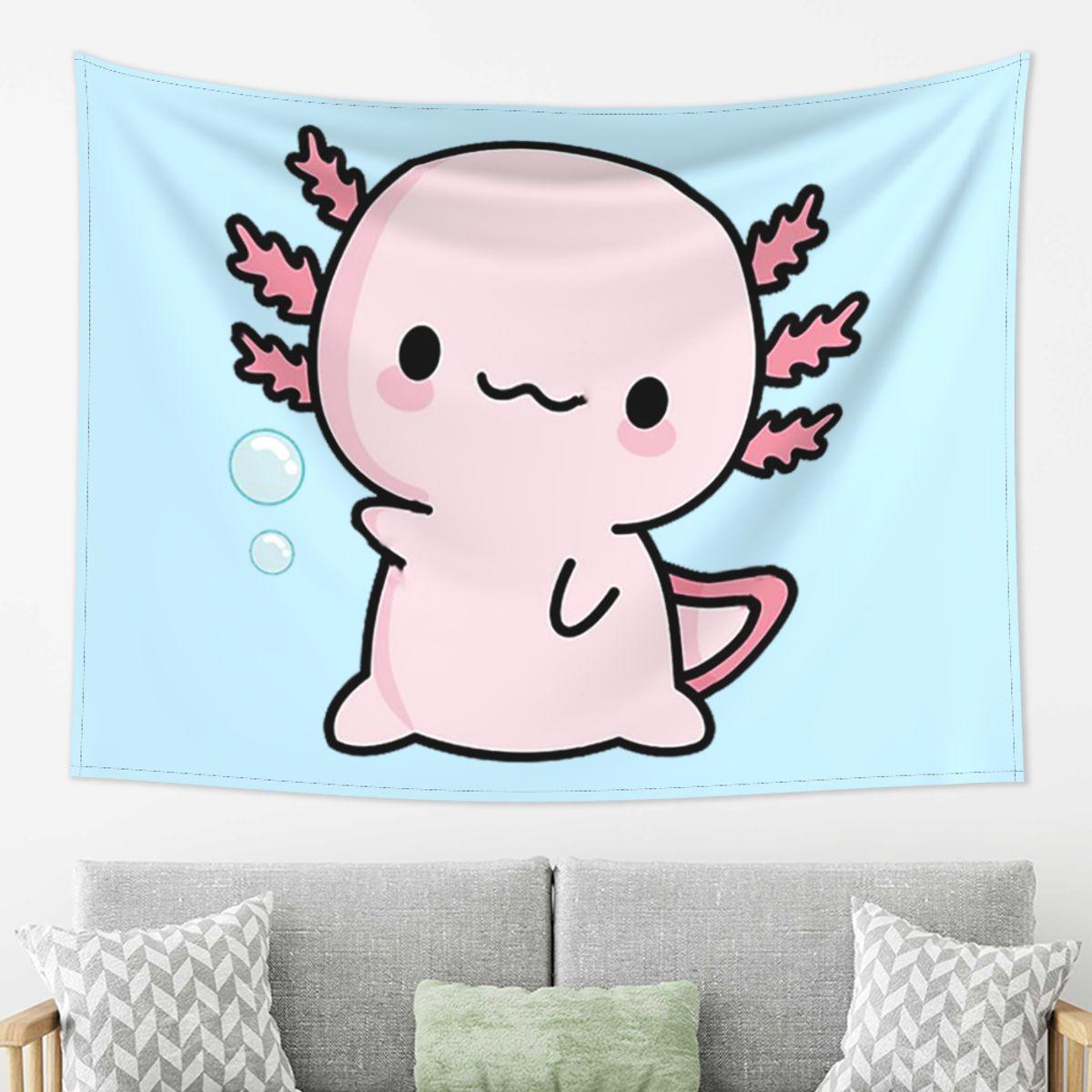 

Cute Axolotl Salute Tapestry Decor Art Aesthetic Tapestries for Living Room Bedroom Home Wall Cloth Wall Hanging 74x94cm(29x37in)