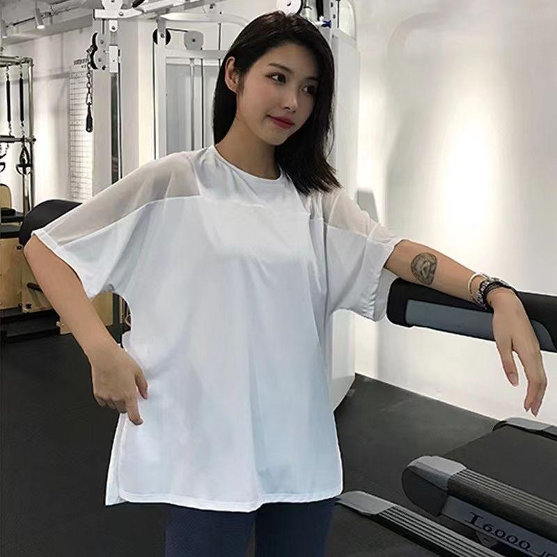 

Женская быстросохнущая футболка для йоги больших размеров - Свободная, приталенная с коротким рукавом для летнего фитнеса Medium (M)