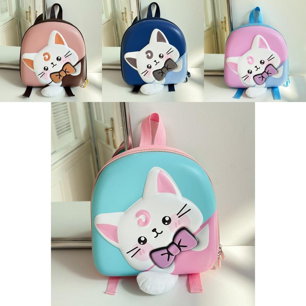 Charming Cat Cartoon Backpack For Kids With Comfortable Shoulder Straps For Everyday Use