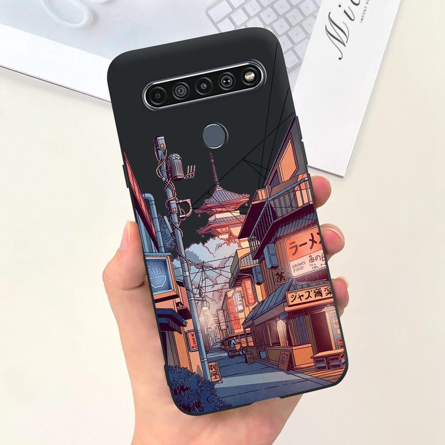 Para Funda LG K61 LMQ630EAW LM-Q630 Flor de Moda Suave Coque Fundas de Teléfono Para LG K61 2020 K 61 Cubierta Trasera de Silicona Para LGK61 Funda