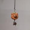 Peach Wood Coffee Bean Bear Pendant Keychain & Necklace Accessory