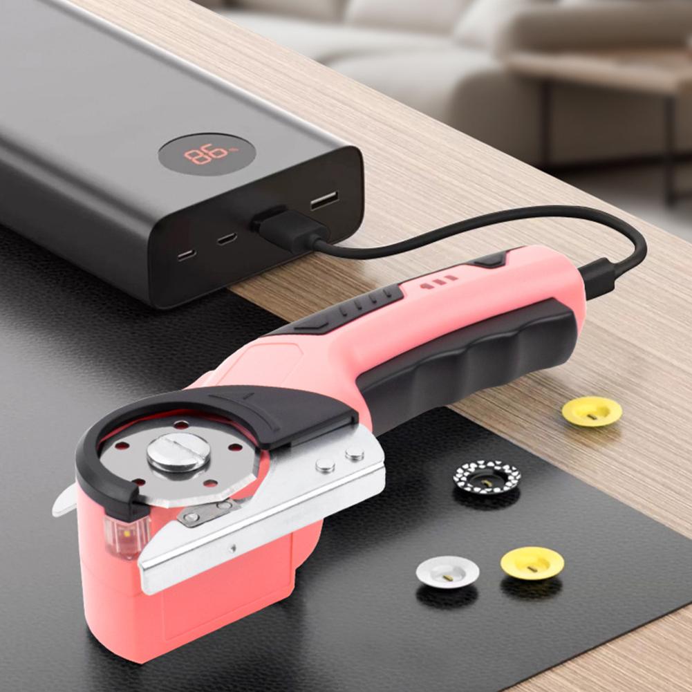 Cordless Electric Scissors Cardboard Cutter with LED Light Brushless Motor Hard Steel Blade for Cloth Leather Carpet DIY Tool