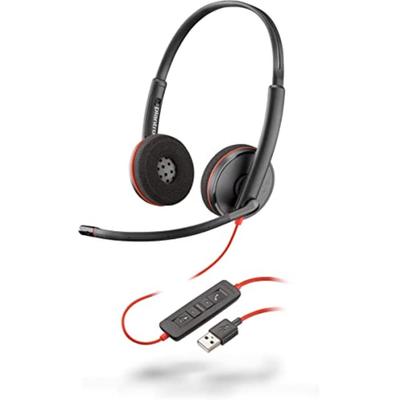 Plantronics Blackwire C3220 Headset - Stereo - Black - USB Type A - Wired - 20 Hz - 20 kHz - Over-the-Head - Binaural - Supra-Ear - Noise-Canceling