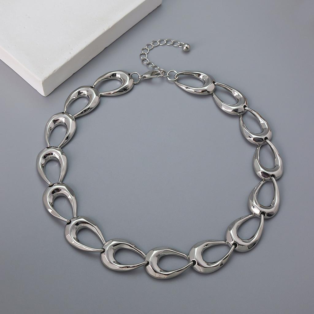 Geometric Chain Necklace For Women Men With Gold Plating For Party Wear