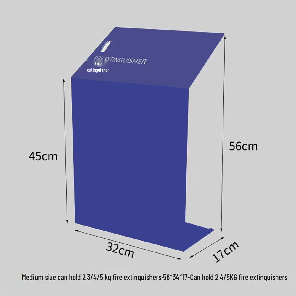 Stojan na hasicí přístroj s úložným prostorem a bezpečnostním krytem pro práškové hasicí přístroje