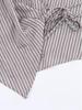 2025 Autumn Women's Slimming Double-breasted Striped Bow Shirt