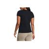 Under Armour Project Rock Johnson Letter Design Training Casual Printed Crew Neck T-Shirt Women T-Shirts Black 1382701-001
