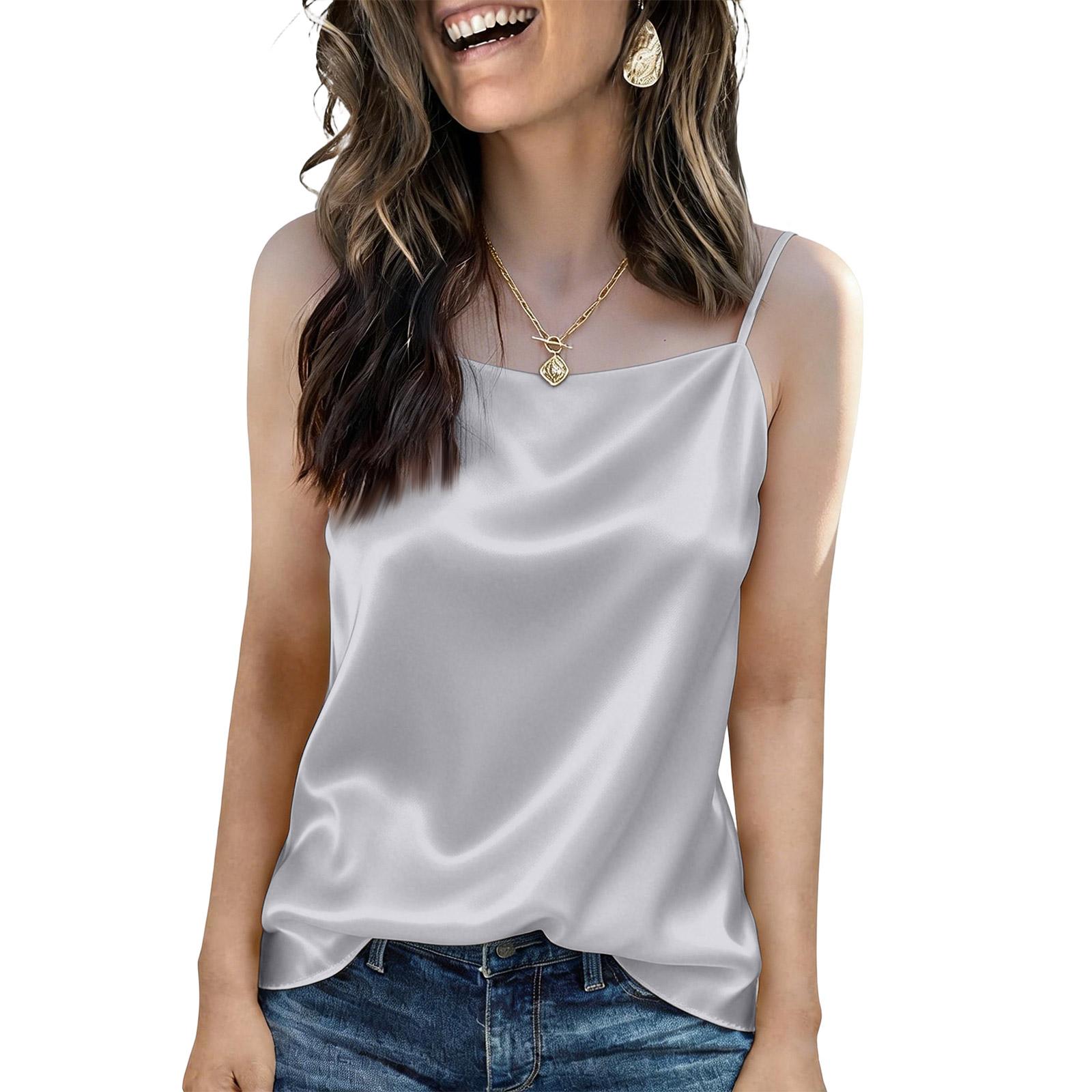 

Fashionable Off-shoulder Silk Camisole For Women, Perfect For Summer Wear. L