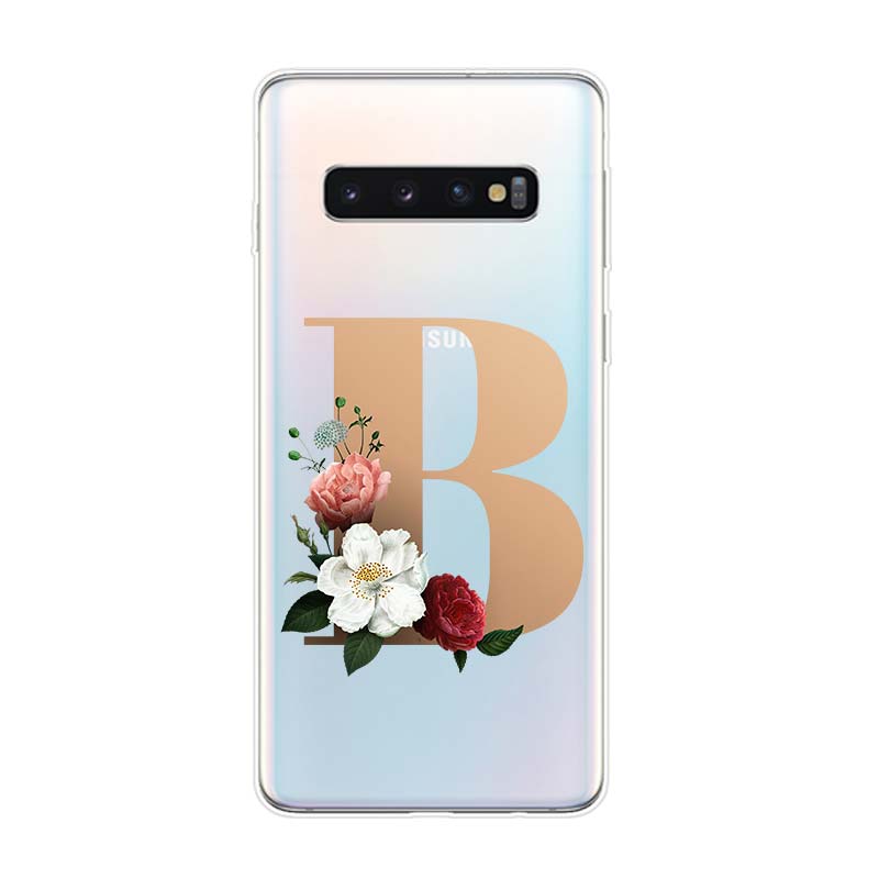Buchstabe Alphabet Blumen A Silikonhülle Für Samsung Galaxy S21 S20 FE Ultra S10 S10E Lite S9 S8 S7 Edge Plus Handyhülle