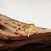 Minimalist Fashion Gold Color Stainless Steel Bow Rings Metal Waterproof Attractive Women Jewelry Accessories