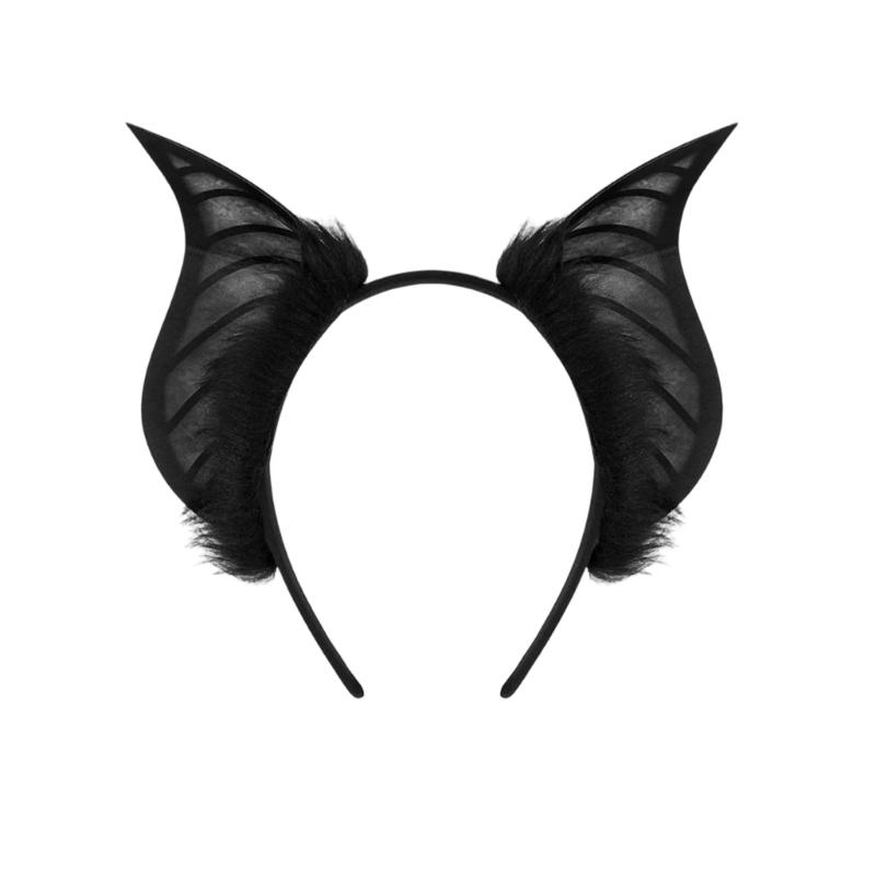Furry Plush Bat Ear Headband For Adult Kids Cosplay Party Gathering Costume Accessories Hairhoop for Various Occasion