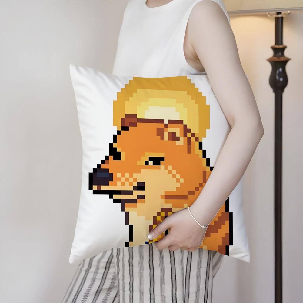 Dog-Themed Memes Are Trending Online Cushion Cover Silky Elegant Comfort Sofa Bed Invisible Zipper Beach Pillowcase