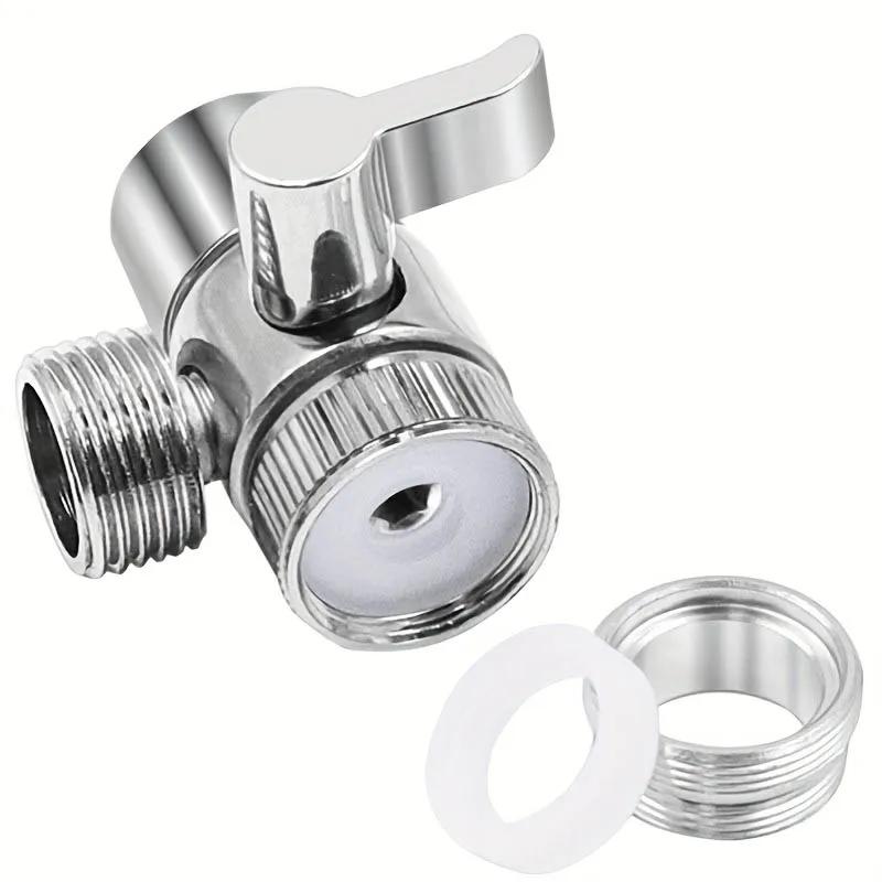 

Переходник переключателя смесителя Цинковый сплав Кухонная мойка Разветвитель Переключающие клапаны Водопроводный кран Разъем для распылителя Аксессуары для душа в ванной комнате серебряный