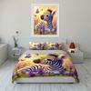 Zebra, purple flowers, butterflies. Print Bedding Set 1 Duvet Cover 2 Pillowcases for Adult and Children Luxury Gift Full Size