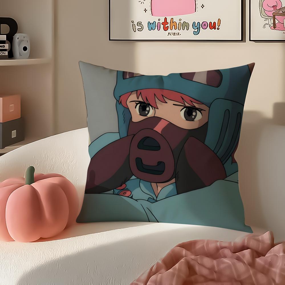 NNausicaa Cushion Cover Pillowcase Short Plush Invisible zipper Room Sofa Cushion Cover