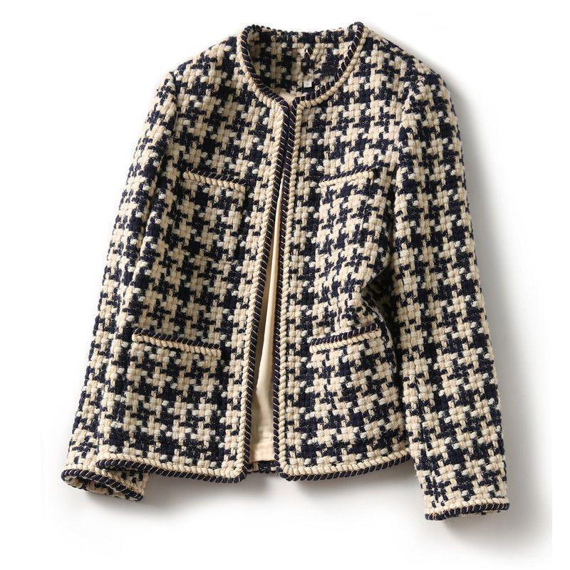 Kleine Duftjacke für Damen im Frühherbst, All-Match-Temperament-Tweed-Jacke, dünne Winterkleidung