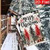 Gd-Dq09050041-1pc Christmas Tree Buffalo Check Snowflake Welcome Christmas Garden Flag_3 (1)- Outdoor Garden Flag Double-Sided Home Decor Courtyard De