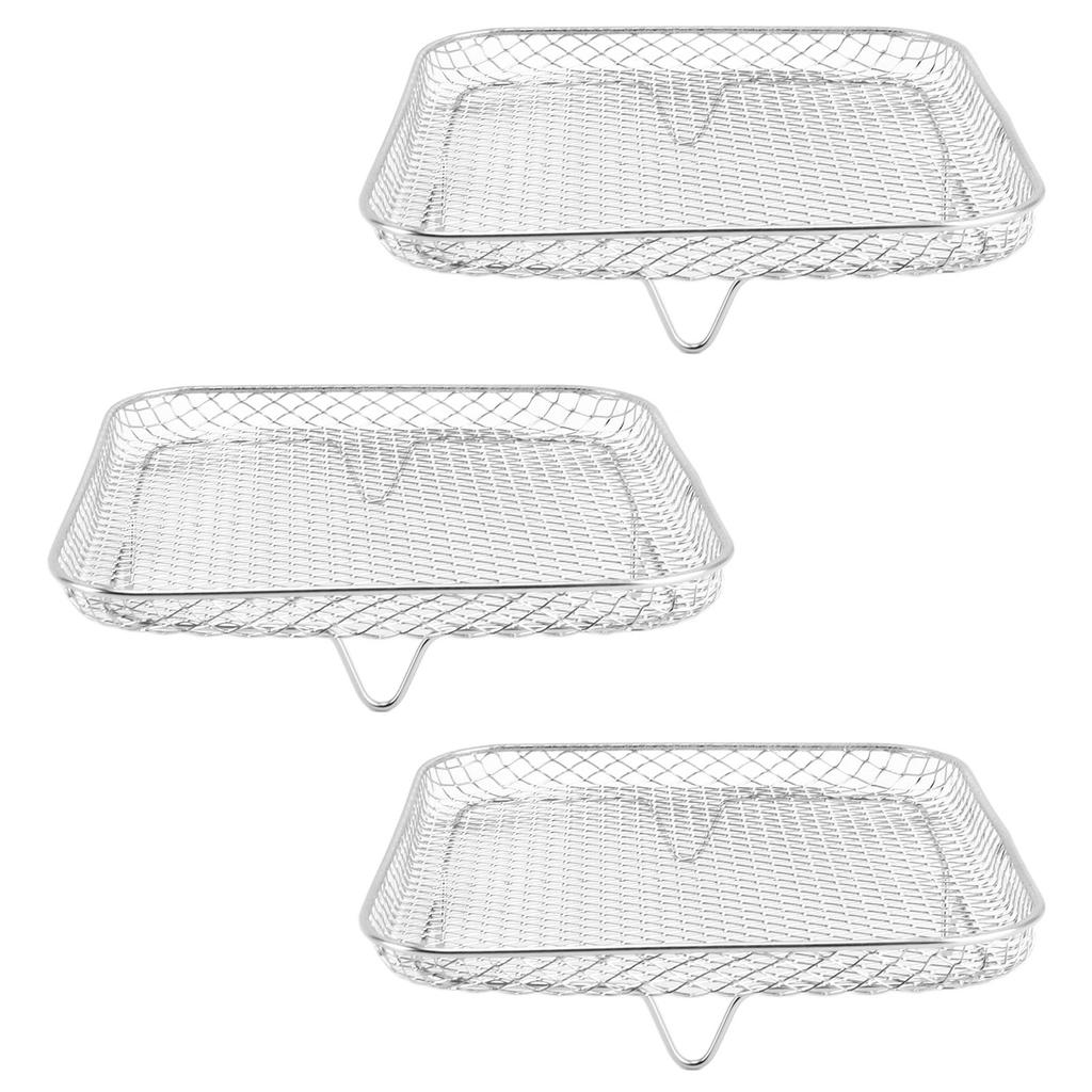 3PCS Fryer Rack Set 304 Stainless Steel Stackable Multi Layer Dehydrator Rack 8 Inch Fryer
