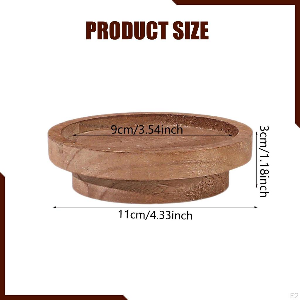Round Wooden Serving Tray Candle Holder Centerpiece for Kitchen Home Counter