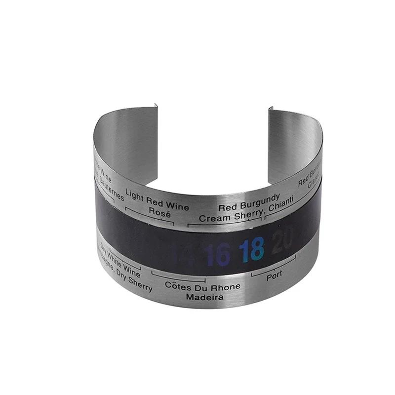 Wine Collar Thermometer Bar Beverage Tool Clever Bottle Snap Thermometer LCD Display Clip Sensor for Champagne Beer Red Wine