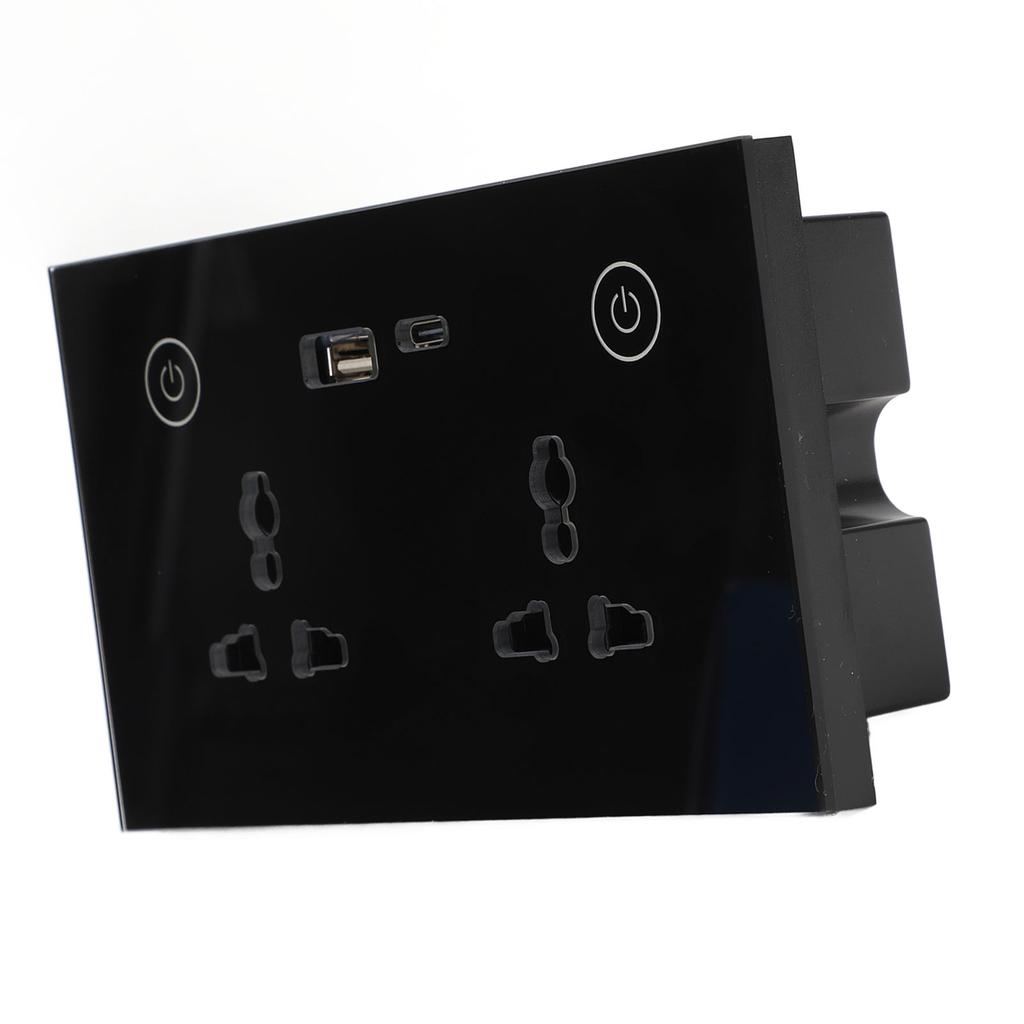 Smart Wall Outlet 2.4G WiFi Touch Light   Voice Control Smart Plug with USB and TYPE C   Port For   95‑250V