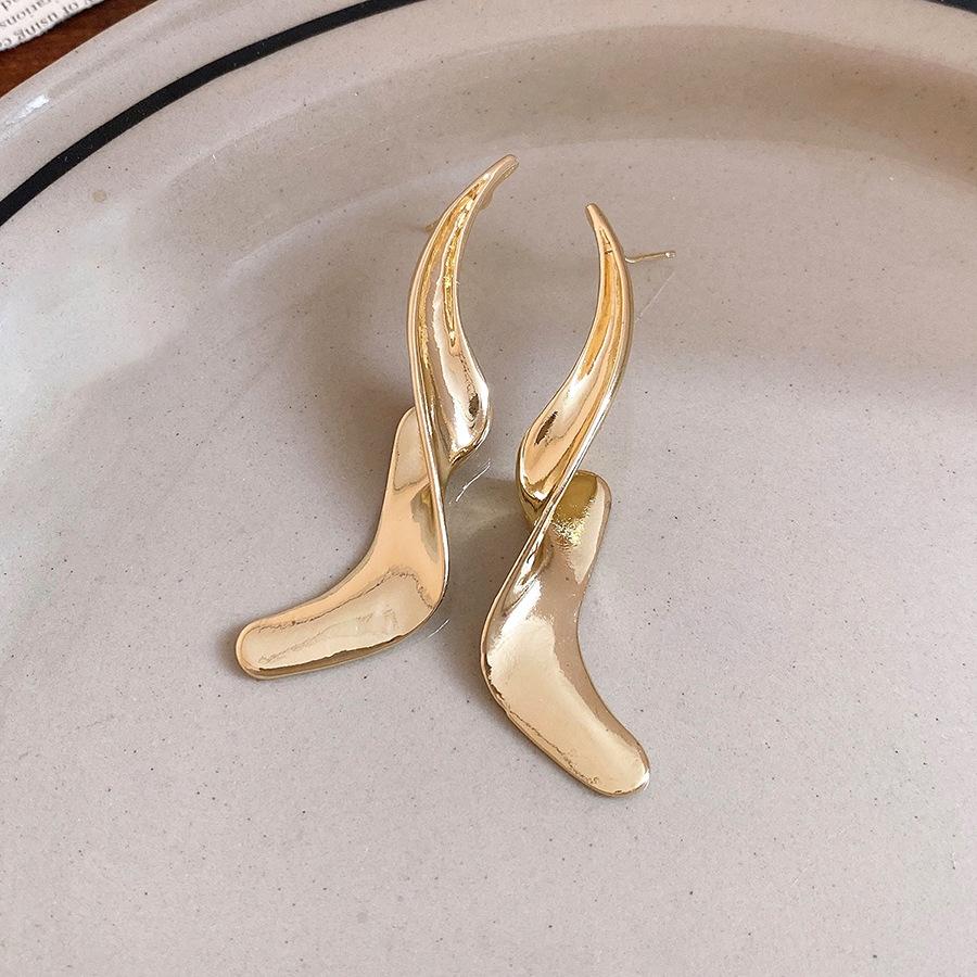 Geometric Twisted Pendant Earrings Retro Elegant Women Jewelry