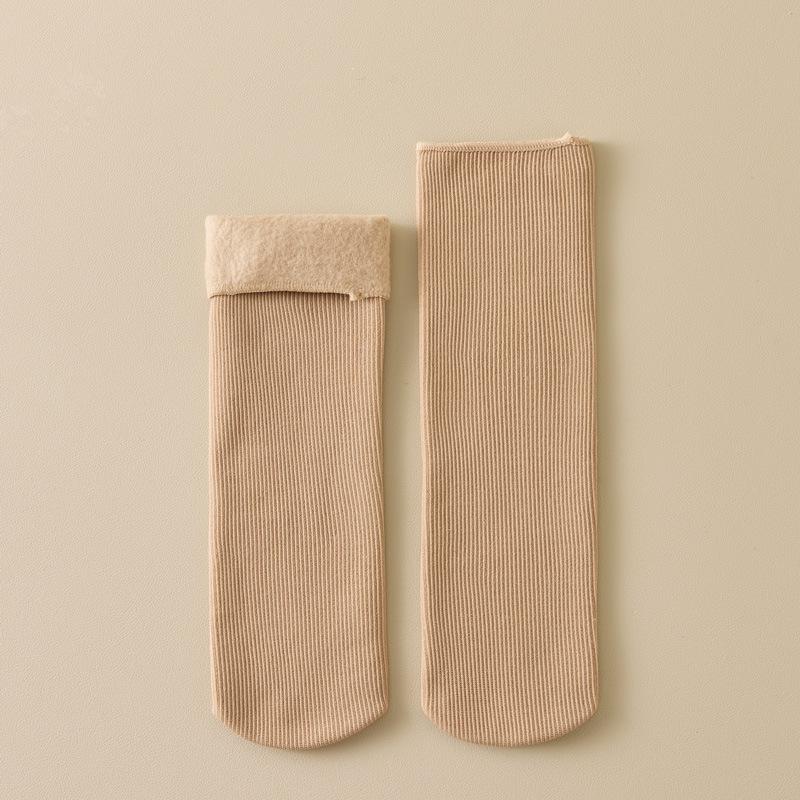 

Женские утолщенные флисовые носки-следки в рубчик землистых тонов для тепла One Size хаки