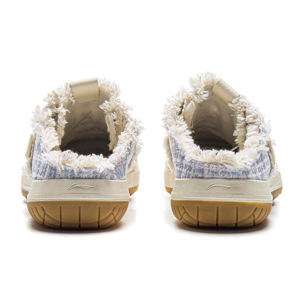 Li Ning Infinity Mule Comfortable Versatile Rubber Sole Wear Resistant Non Slip Closed Toe Slippers Women slippers Vanilla-White AZSV018-6