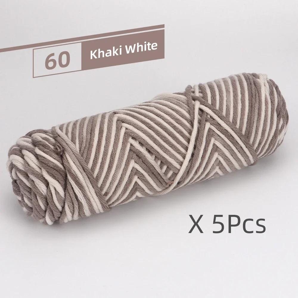 5 Pcs Cotton Select Yarn 17.63oz/500g, Light Worsted Thick Yarn for Knitting Baby Wool Crochet Scarfcoat Sweater Weave Thread