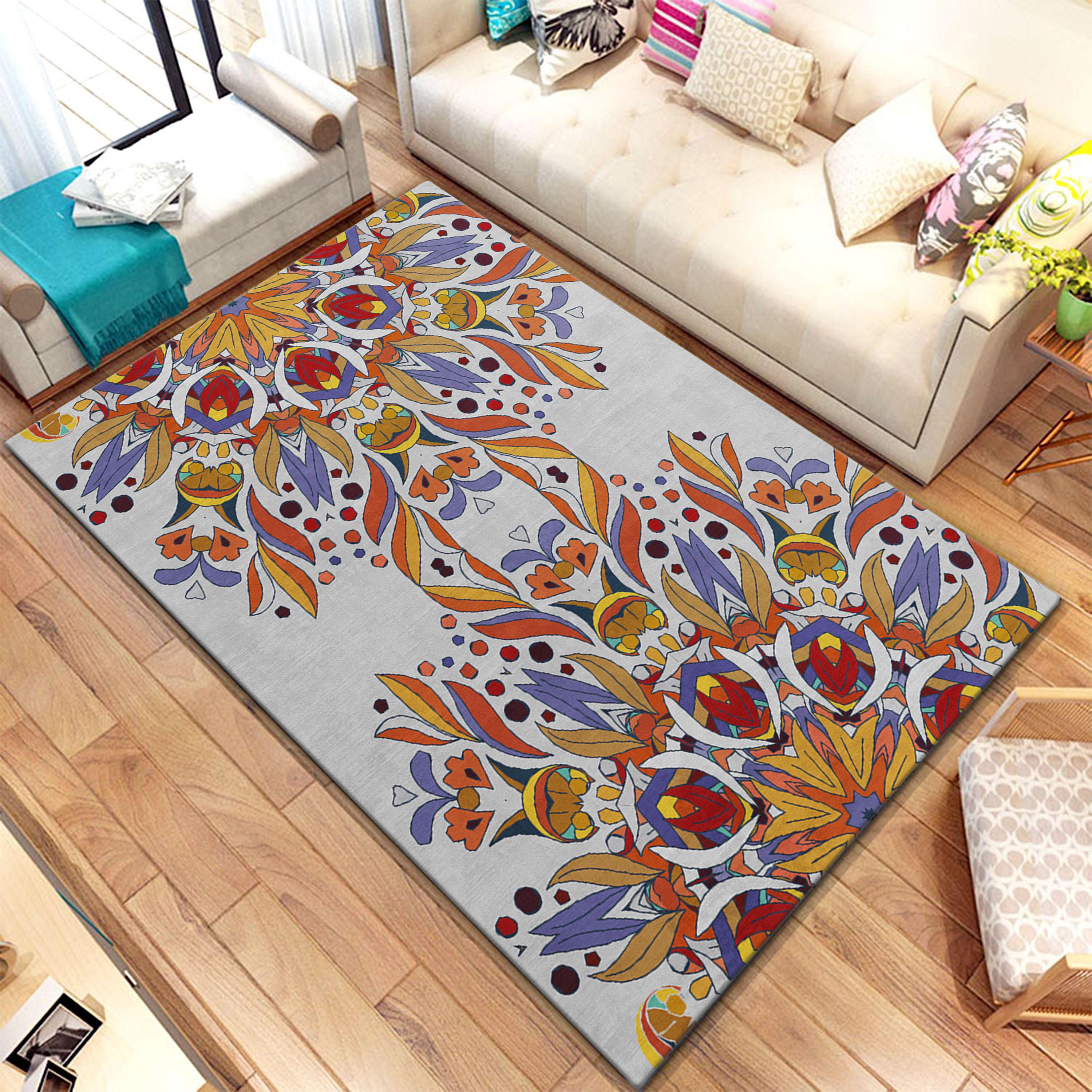 

Ковер, Тонко моющийся современный ковер, Коврик с декоративным нескользящим полом 100 x 200 CM разноцветный