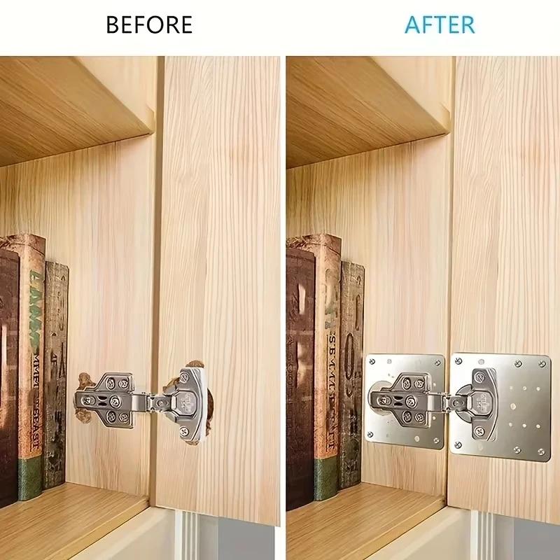 Rust Steel Cabinet Door Hinge Repair Plate for Cabinet Reinforcement Mounting for Both Side Damage Fixed