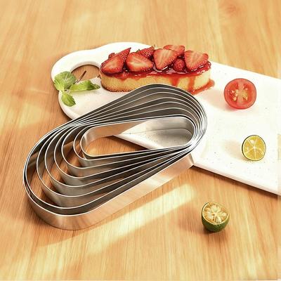 Stainless Steel Oval Cake Rings DIY Cookie Mold Mousse Baking Mold  for Professional Pastry Baking