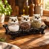 3 Pieces Seasoning Jar Set Ornate Storage Jars Playful for Farmhouse Kitchens