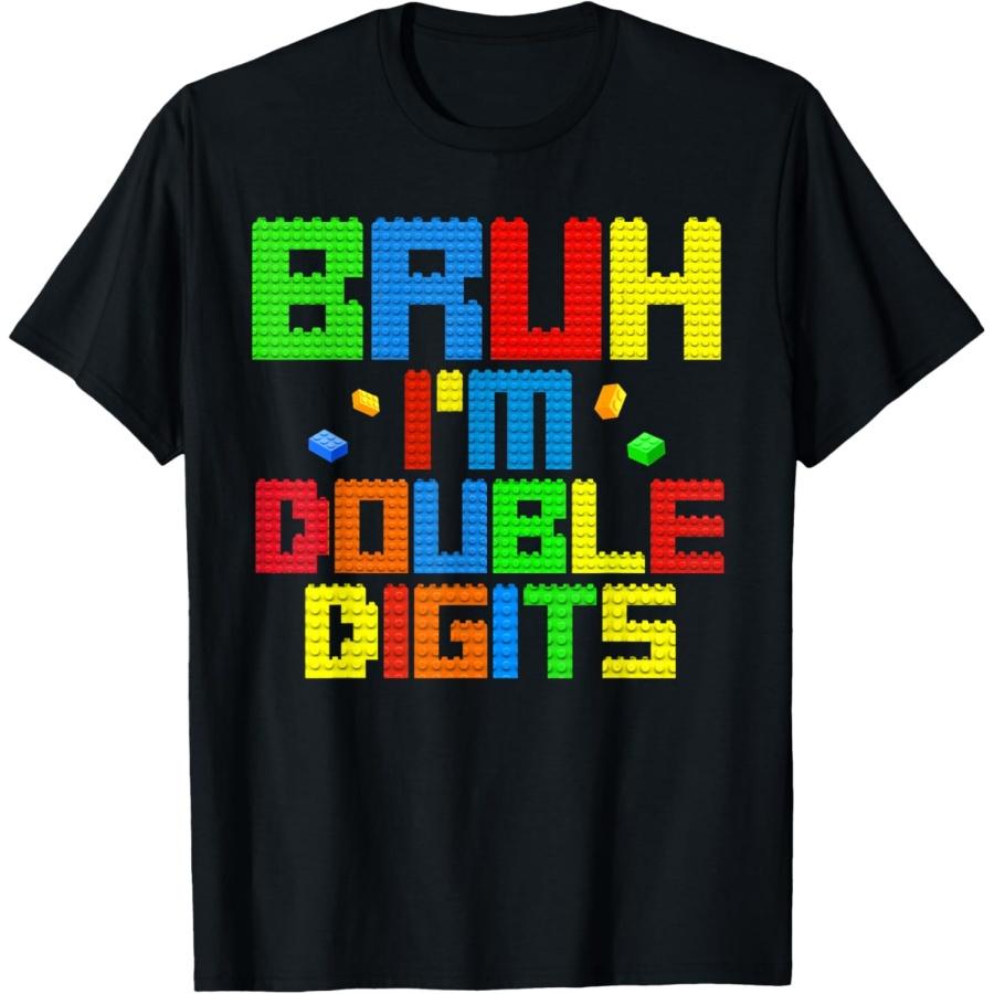 

Bruh I m Double Digits Block Building 10th Birthday Boys T-Shirt XXXXXL чорний