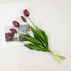5 Head Artificial Tulip Bouquet 15.7" Long Stem Faux Tulip Flower Lifelike Real Touch