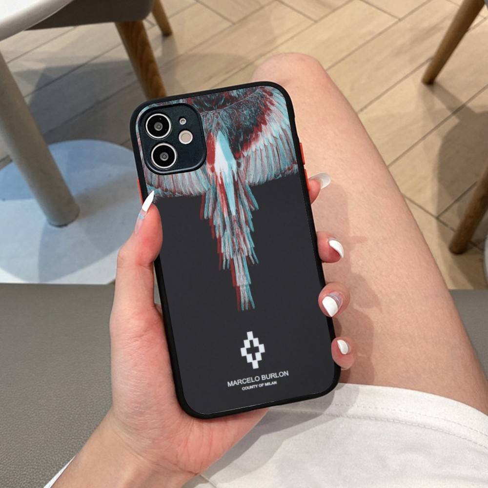 M-MARCELO B-BURLON Phone Case For IPhone 14 X XR XS 7 8 Plus 11 12 13 Pro MAX 13mini Matte Shockproof Case