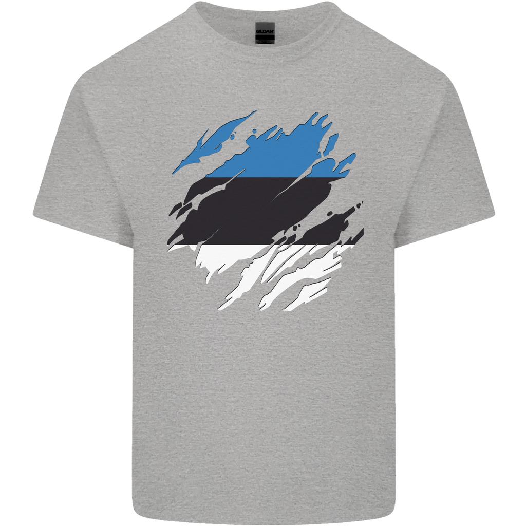 Torn Estonia Flag Estonian Day Football Unisexs Light Cotton Tshirt