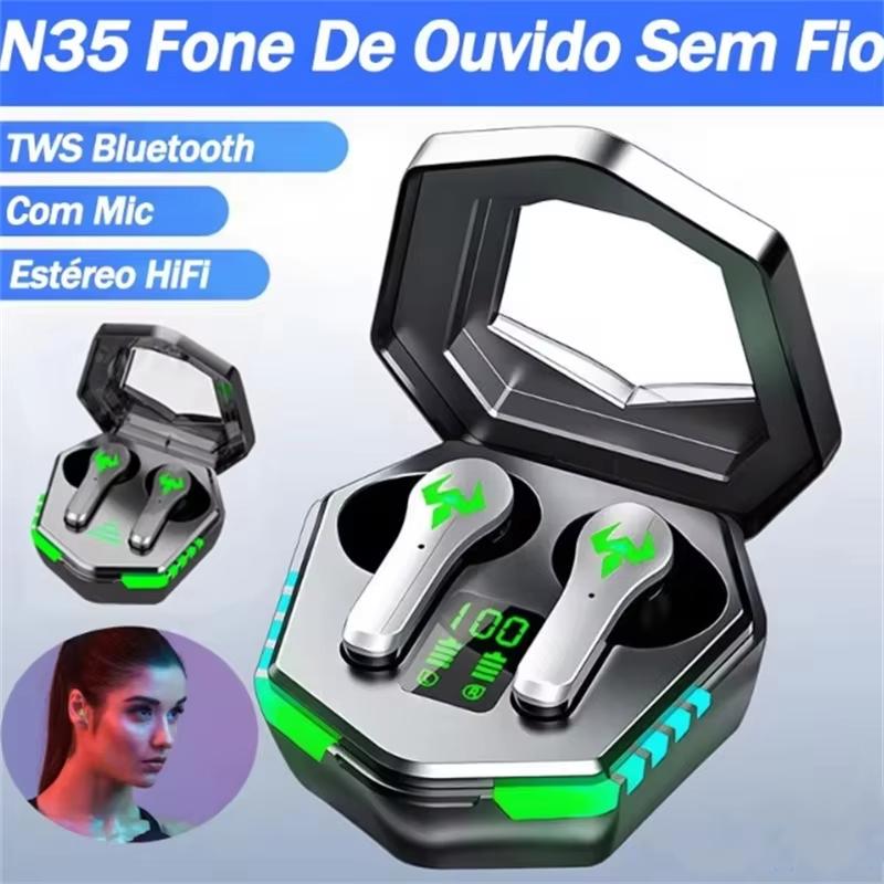 Bluetooth 5.2 Headsets Low Delay Music Game Dual Mode Headset Wireless Earphones 9D TWS Waterproof Headphones with Microphone