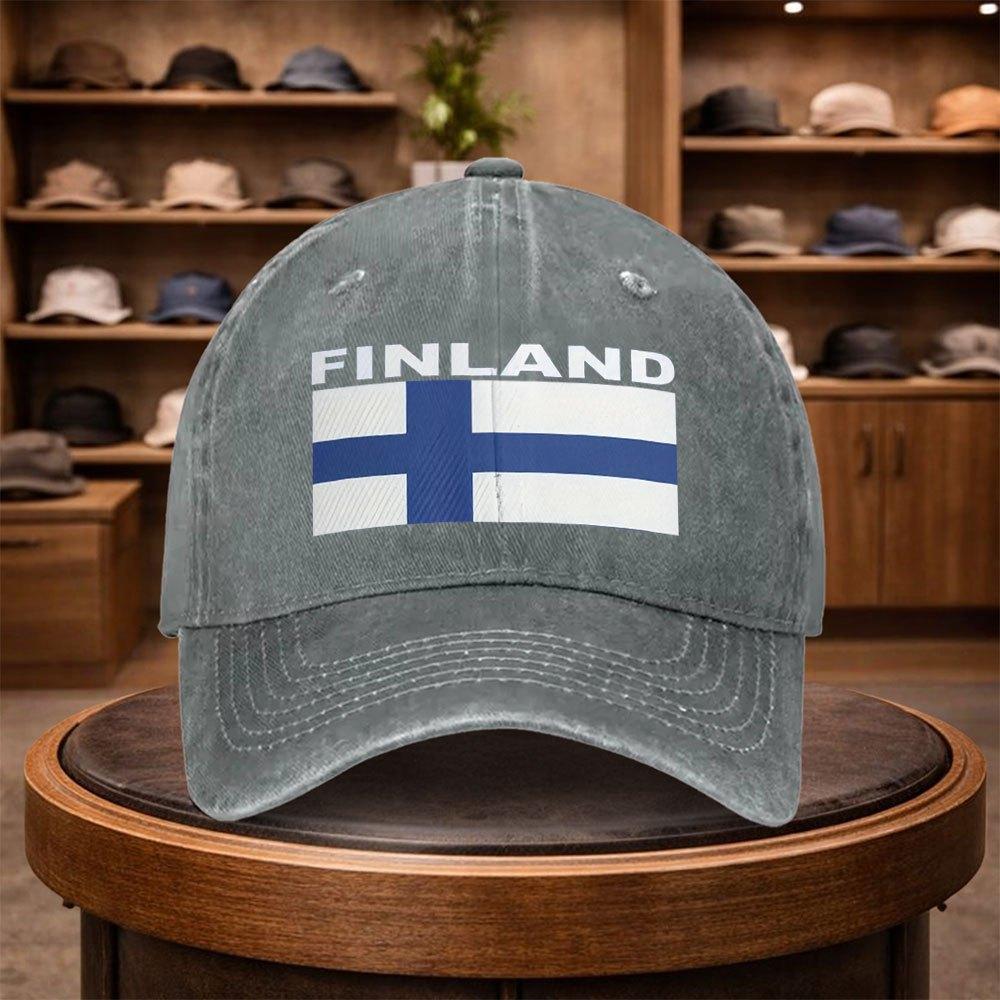 Cappellino da Baseball da Uomo con Bandiera Finlandese Moda Outdoor Regolabile Casual Stile Urbano Leggero Visiera Moda Stagione Outd