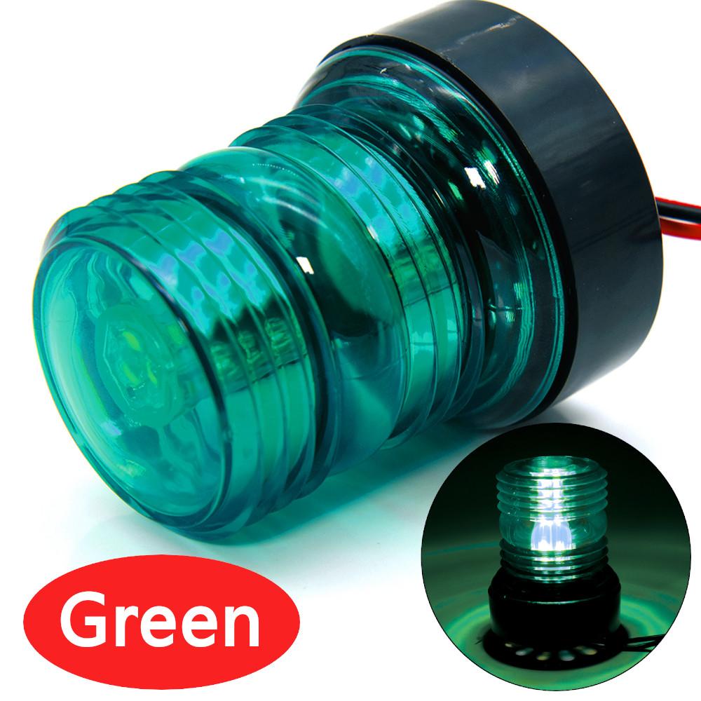 

ized Marine Boat Yacht Stern Anchor Green Red White LED Navigation Light Boat Sailing Signal Light All Round 360° 12V Green LED