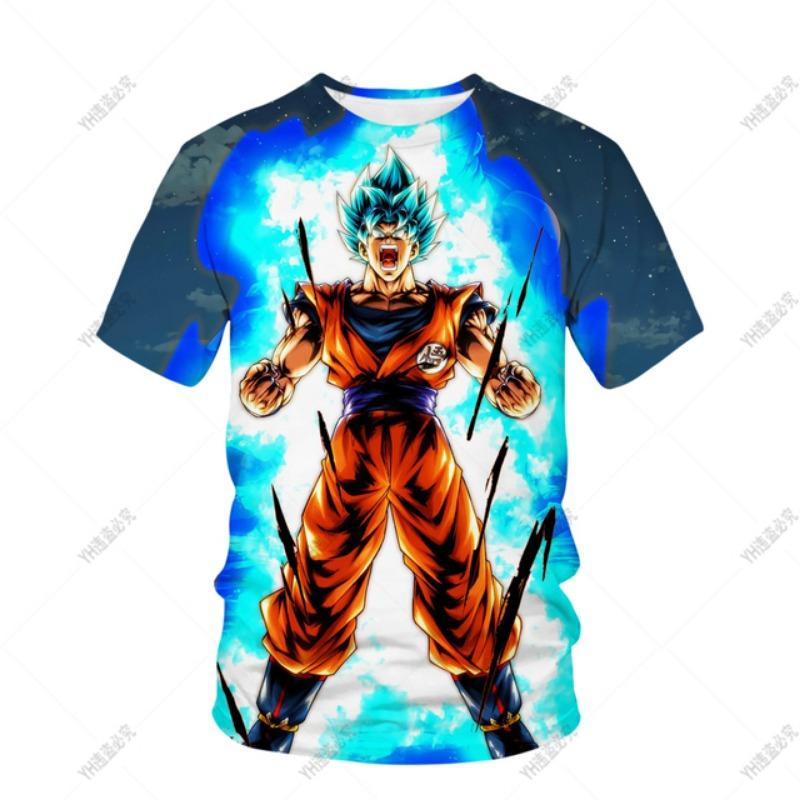 Men's 3D Printed Cartoon Tshirt Anime Dragon Ball Z Tshirt Summer Harajuku Men Goku Clothes Super Saiya Short Sleeve T-shirt