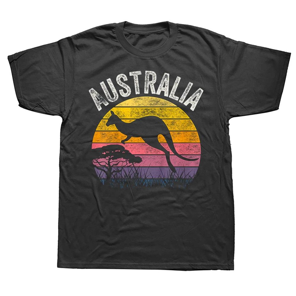 Australia Day Funny Australian Kangaroo Vintage T Shirts Cotton Streetwear Short Sleeve Birthday Gifts Tshirt Mens Clothing