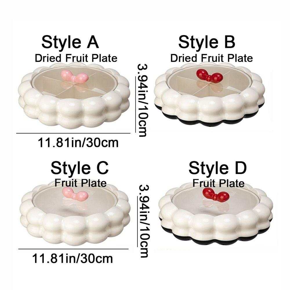 Divided Rotatable Fruit Platter Large Capacity Snack Storage Box Candy Nut Serving Tray  Kitchen