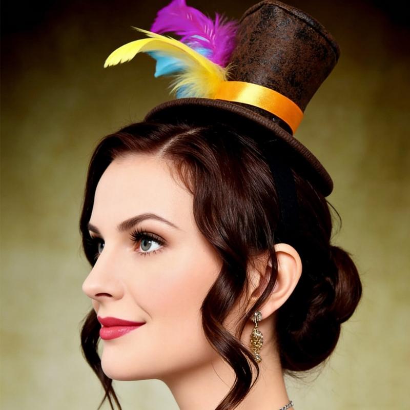 Cappelli Alti alla Moda Fasce per Capelli con Piccolo Cappello a Cilindro per Bambini e Adulti Raccolte Festiva Travestimento Cappello per Fotografia