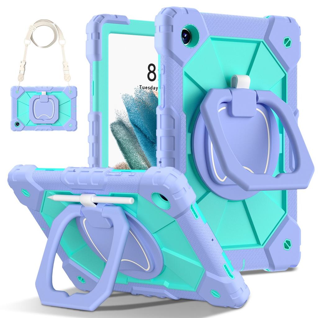 Für Samsung Galaxy Tab A8 10.5 (2021).360° drehbarer Griff, robuster Schutzständer, TPU + PC, 3-in-1, stoßfestes Tablet-PC-Gehäuse