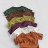 Camiseta de Manga Curta para Verão Meninos e Meninas Versátil e Personalizada Coreana para Bebê Tops Roupa Infantil