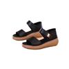 Foreign Trade Korean Version Casual Versatile Mother Shoes Platform Non-slip Slope Heel Sandals Real Soft Leather 2025 Summer Soft-soled Sandals