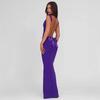 Fashion Sexy European American Style Sleeveless Backless Bow Tie Fitted Long Dress For Women