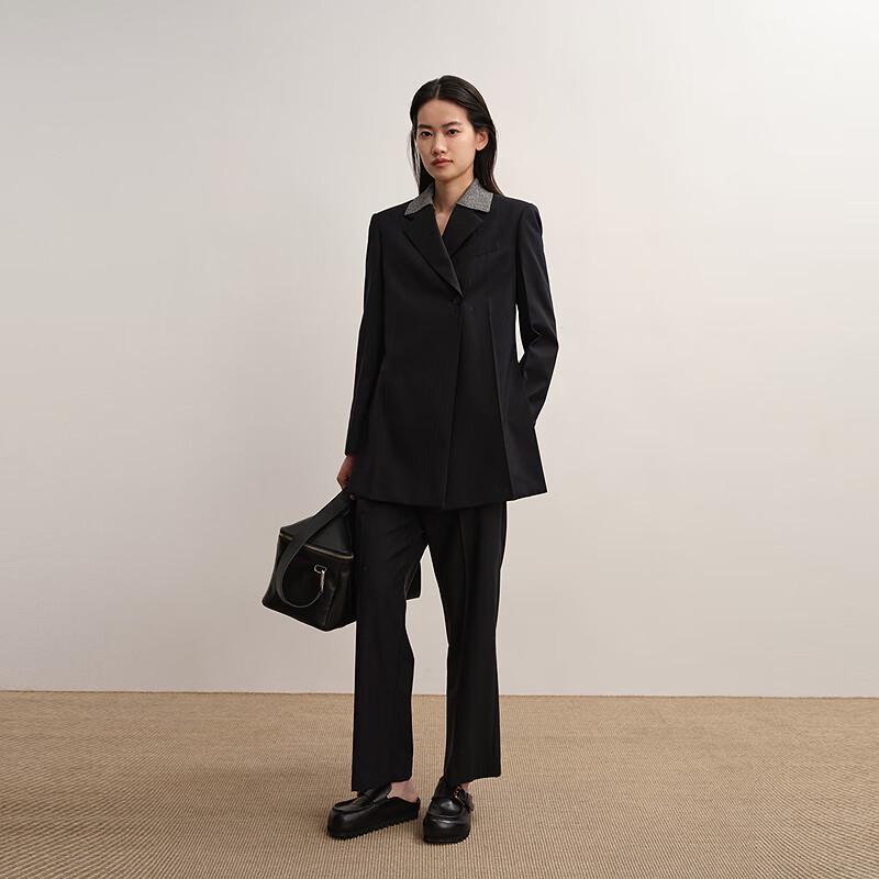 LESS 2025 Autumn Slim-Fit Wool Lapel Suit Jacket