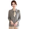 Autumn and Winter New Gentle Fashion Lazy Wind Lapel Silk Scarf Sweater Knitted Cardigan Jacket Women